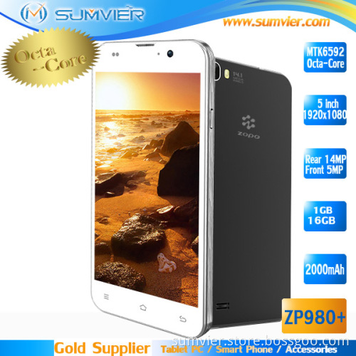 5inch 1920*1080 1.5GHz Smart Phone Zp980+ with Mtk6589 32g